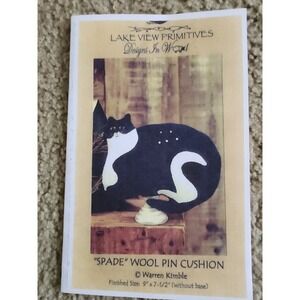 Warren Kimble SPADE WOOL  Wool Pin Cushion Pattern‎ Lake View Primitives